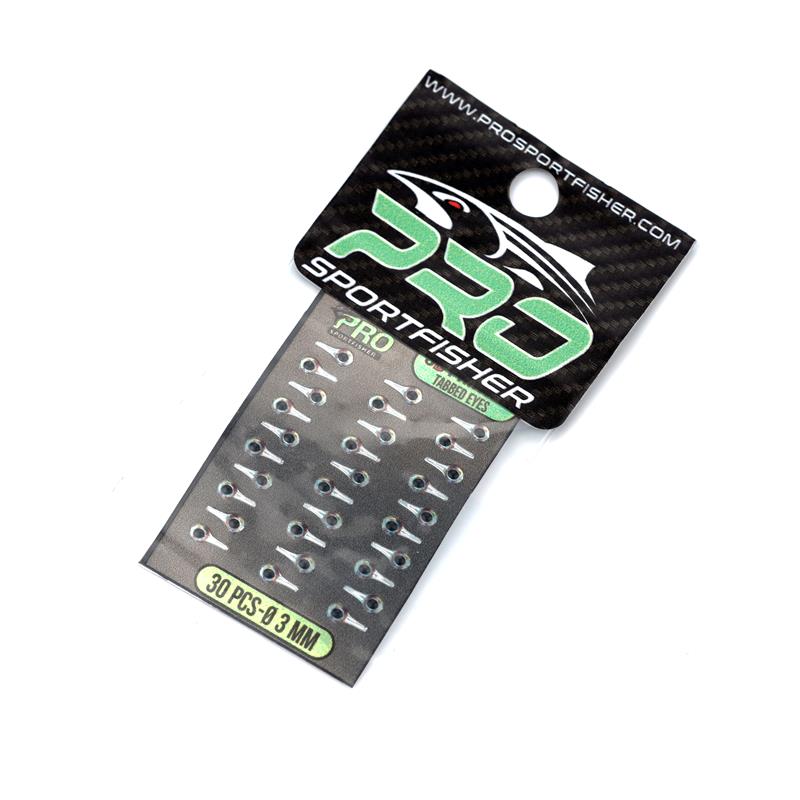 Pro 3D Tapped Eyes Silver/Yellow 3 mm 30 stk