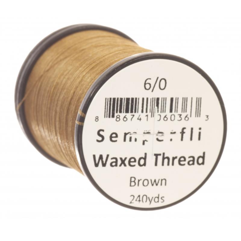 Semperfli Classic Waxed Thread Brown 6/0