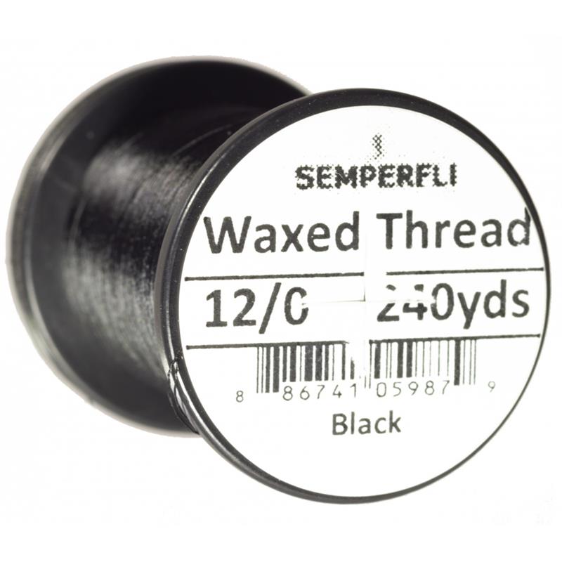 Semperfli Classic Waxed Thread Black 12/0