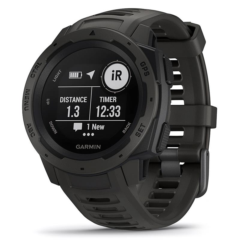Garmin Instinct Graphite GPS klokke med, puls, skritteller mm
