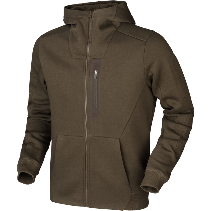 Härkila Hoodie XL Tykk og god med glidelås, Willow Green
