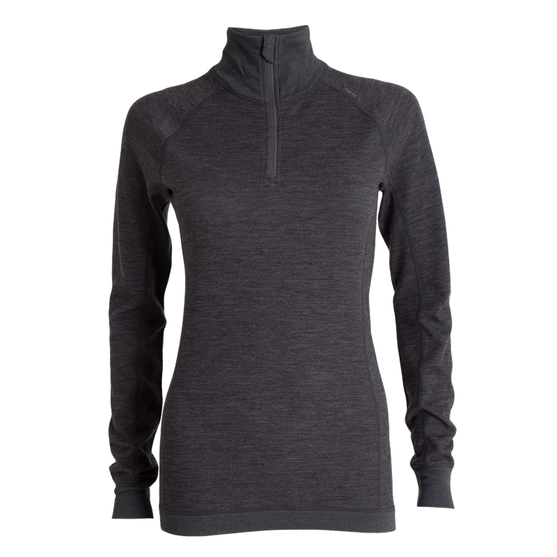Tufte Bambull Half Zip S Dark Grey Melange - dame