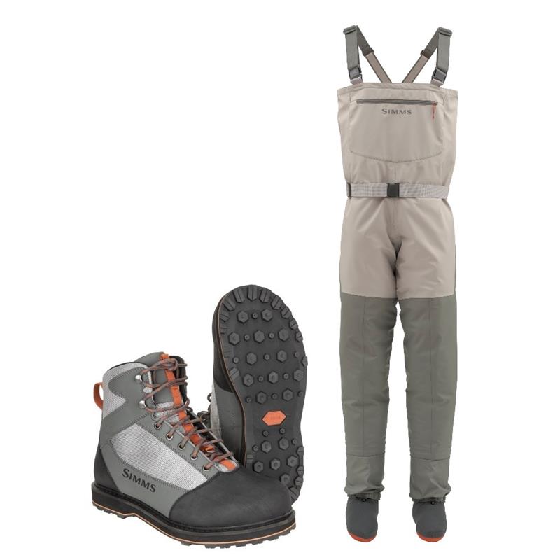 Simms Womens Tributary Stockingfoot Vader & sko med gummisåle, Striker Grey