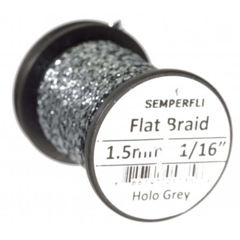 Semperfli Flat Braid 1,5mm Holographic Grey