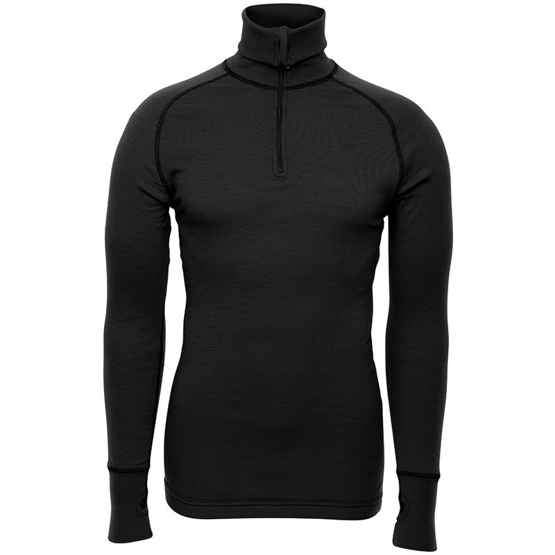 Brynje Arctic Zip Polo m/tommelgrep 4XL Sort - Tolags ventilerende undertøy