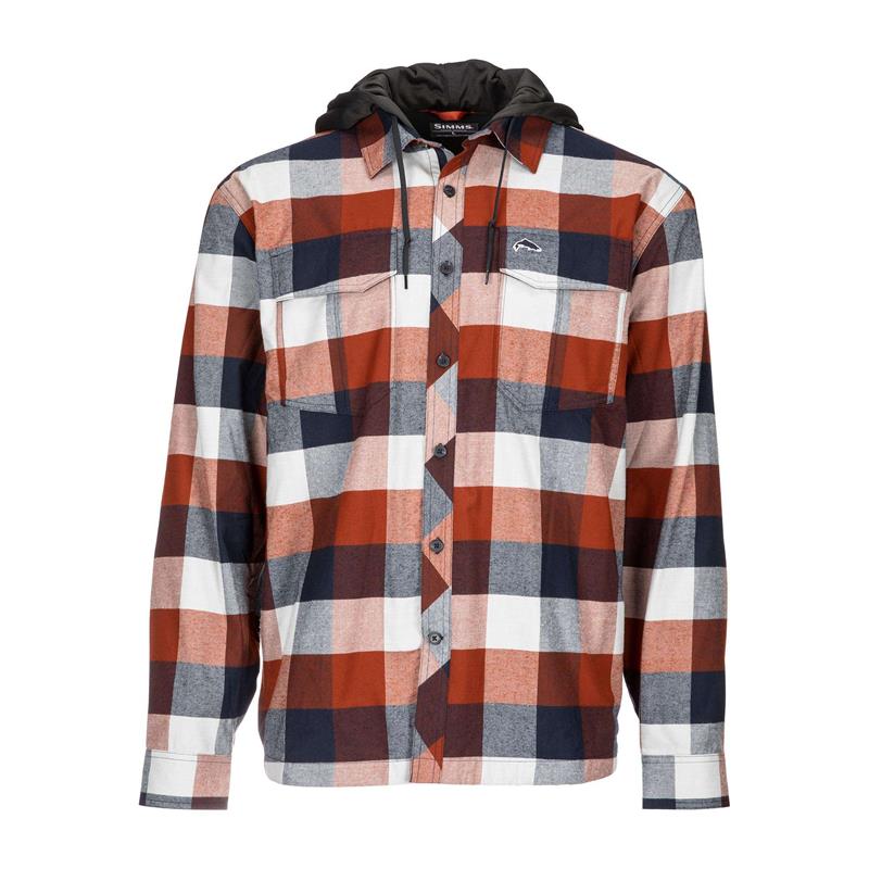 Simms Coldweather Hoody XXL Rusty Red Buffalo Plaid