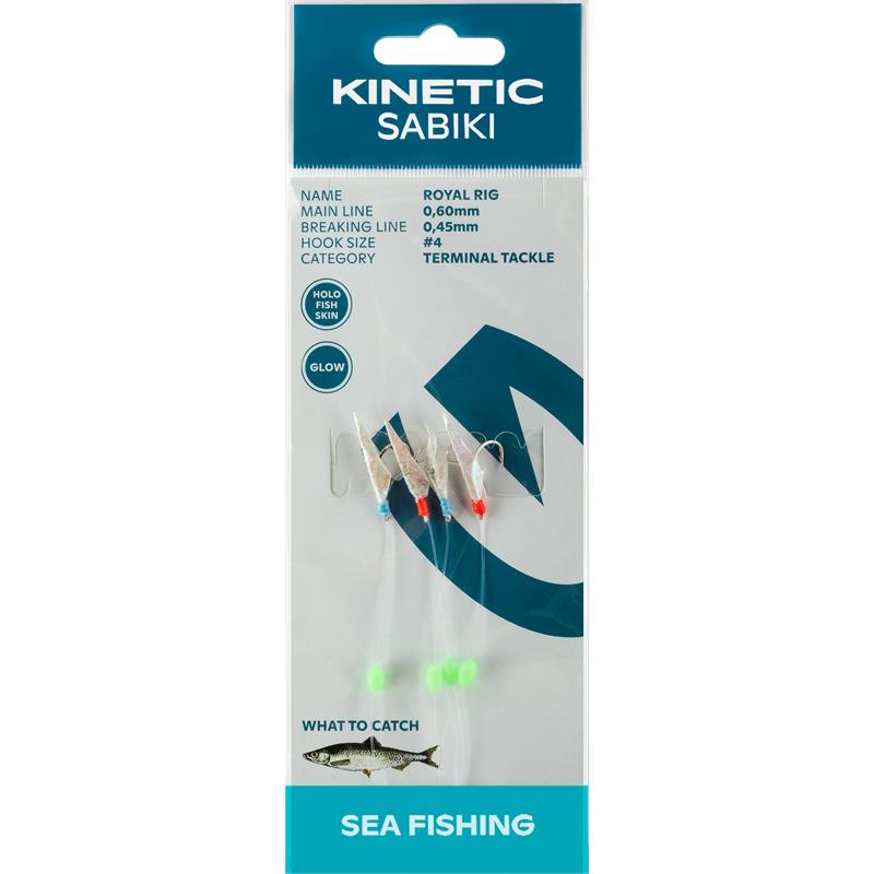 Kinetic Sabiki Royal #4 Holo Fishskin/Red/Blue