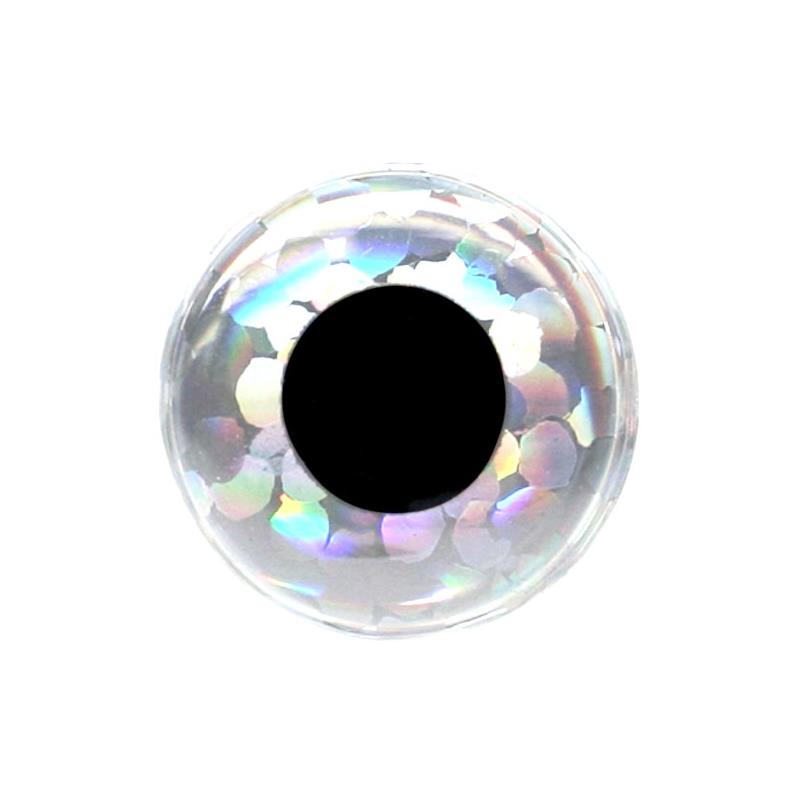 3D Epoxy Eyes - Holo Silver 6mm 20stk Wapsi