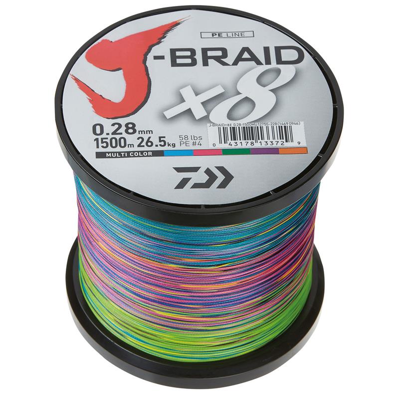Daiwa J-Braid X8 1500m - 0,35mm Multi-colour