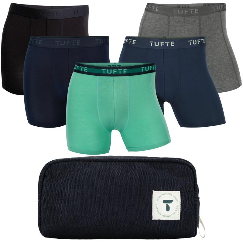 Tufte Men`s Boxer Briefs 5pk L inkl Toalettmappe