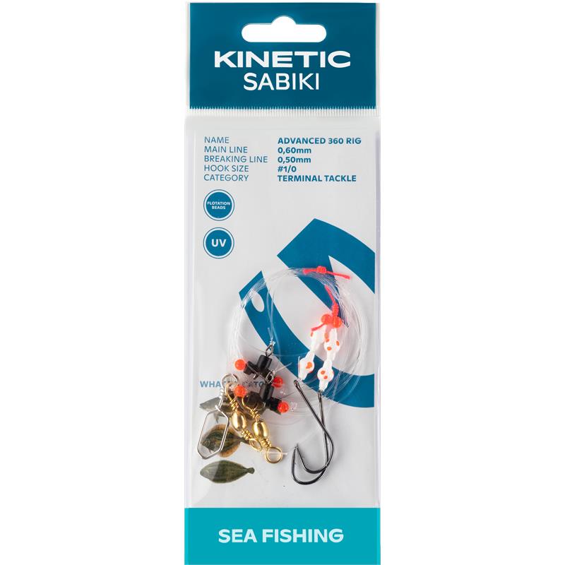 Kinetic Sabiki Advanced 360 #1/0 White/Red Dots