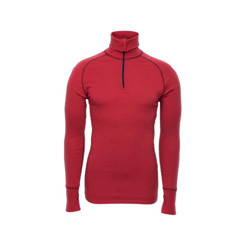 Brynje Arctic Zip Polo m/tommelgrep S Rød - Tolags ventilerende undertøy
