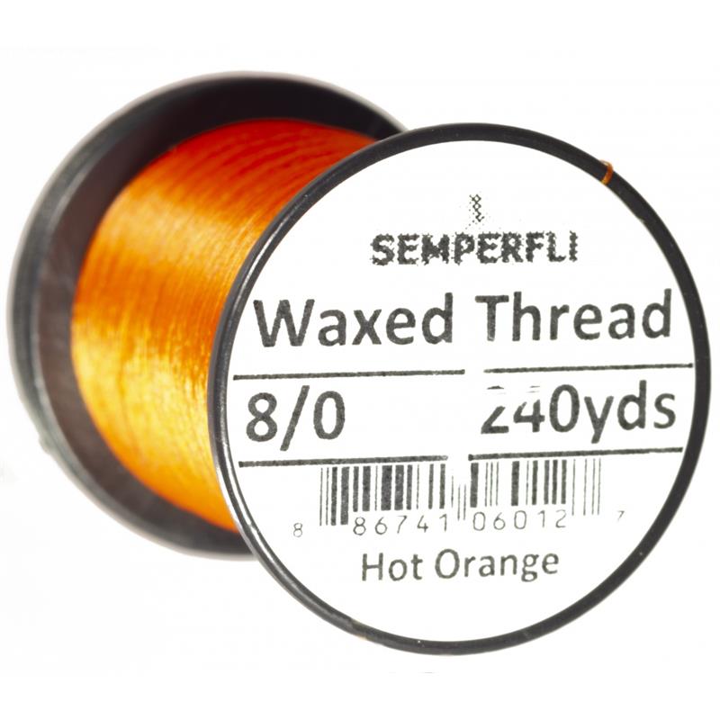 Semperfli Classic Waxed Thread Hot Orange 8/0