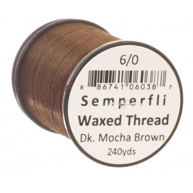 Semperfli Classic Waxed Thread Dk Mocha Brown 6/0