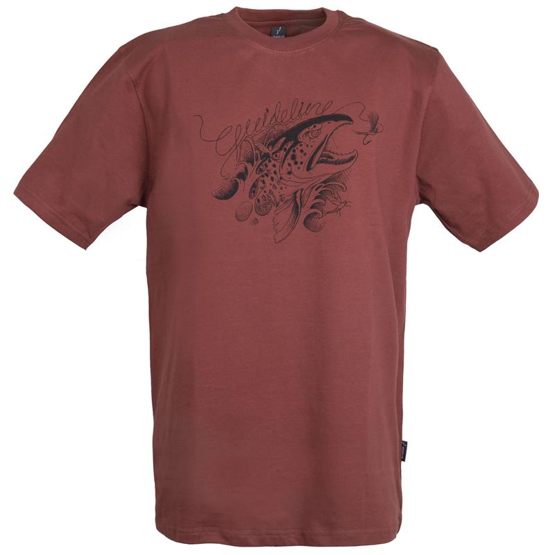 Guideline Angry Trout t-skjorte L ECO - Brick - herre