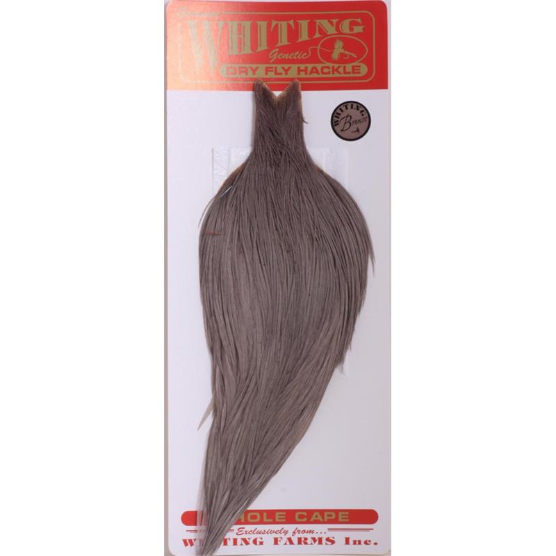 Whiting Dry Fly Cape - Medium Dyed Dun Bronsegradering