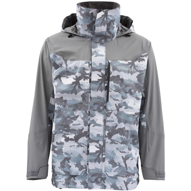 Simms Challenger Jacket XL Hex Flo Camo Grey Blue