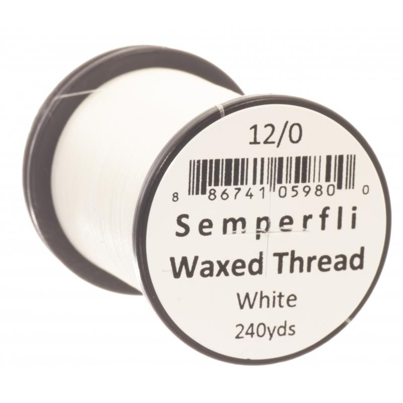 Semperfli Classic Waxed Thread White 12/0