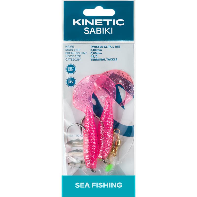Kinetic Sabiki Twister XL Tail #8/0 Pink/Silver