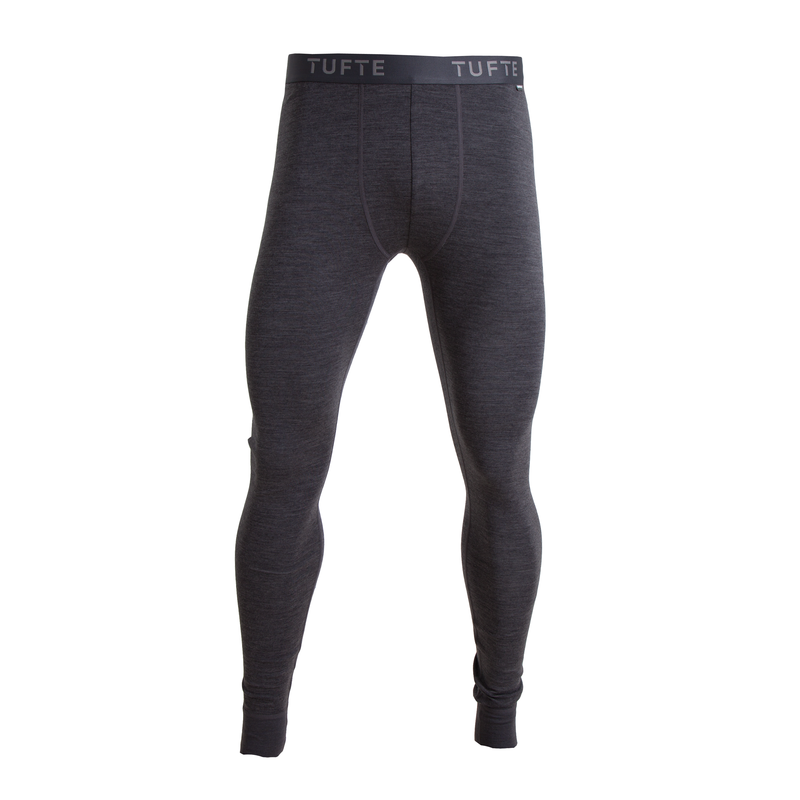Tufte Bambull Long Johns Longs S DarkGrey Melange/Forged Iron - herre
