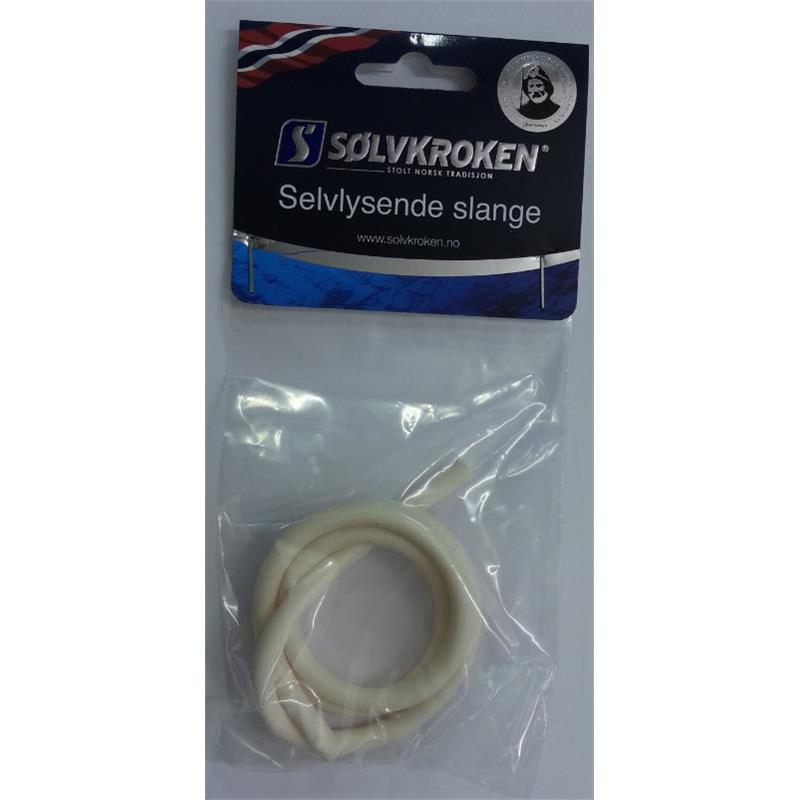 Sølvkroken Selvlysende Gummislange 5mm. Hvit
