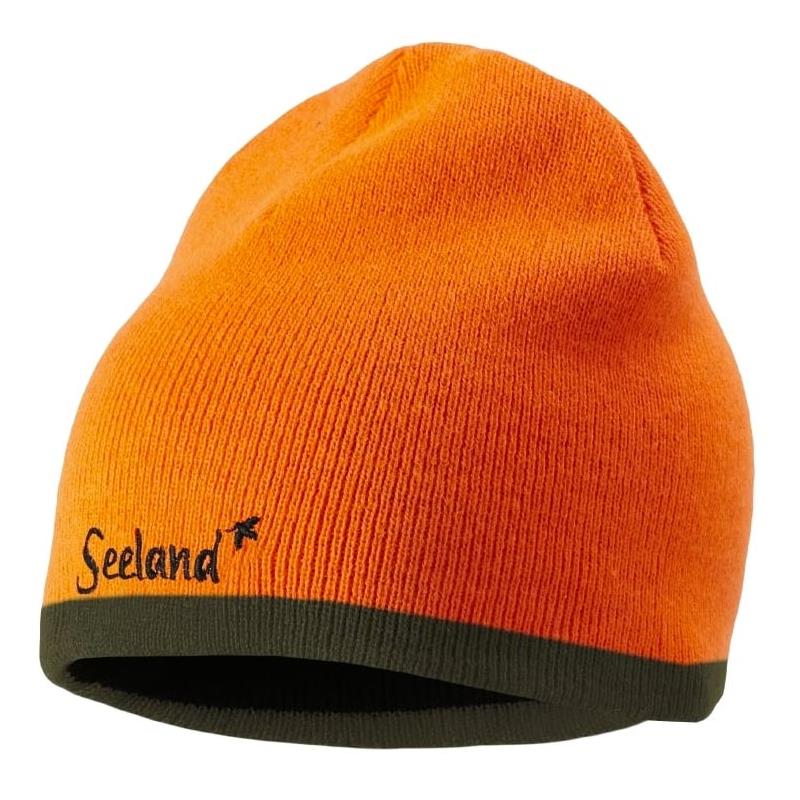 Seeland Ian Reversible beanie lue Vendbar lue i orange og pine green