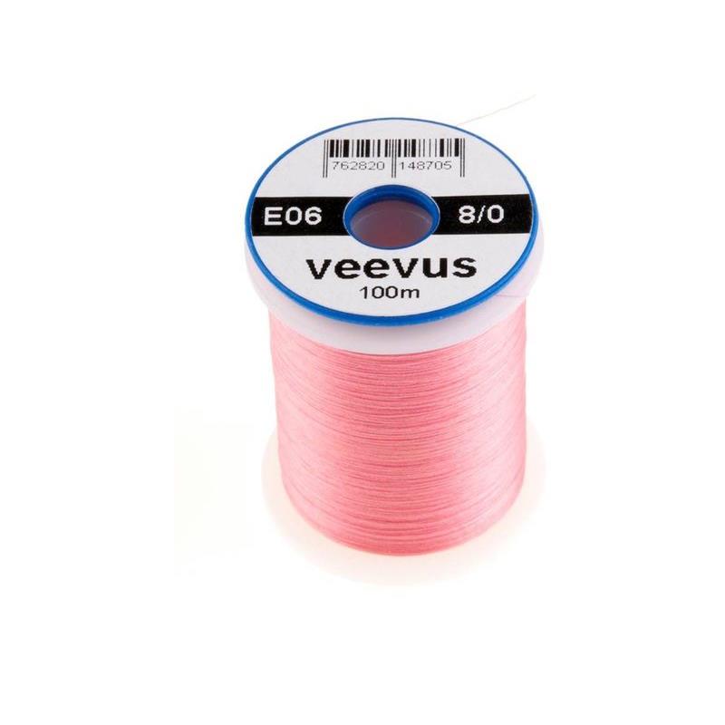 Veevus bindetråd 8/0 - Pink Råsterk, lett å splitte