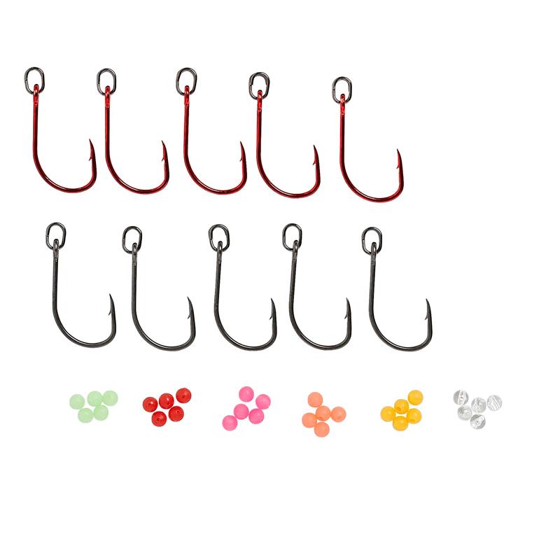 Savage Gear S1 Single Hook Kit #4/0 Blood Red & Dark Grey - 10 kroker