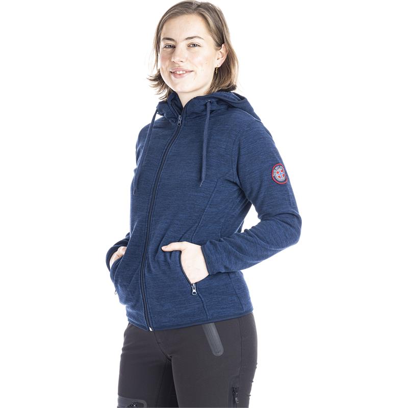 MoveOn Geilo Fleece 36 Marine Fleecejakke m/hette for dame
