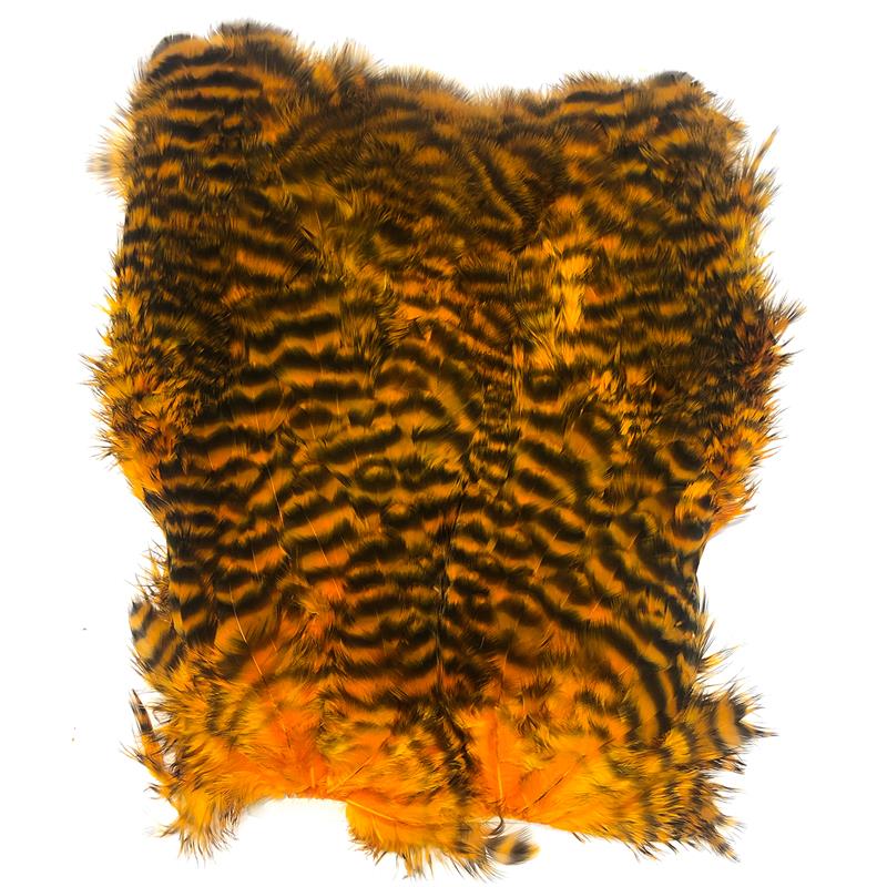 Softhackle patch Grizzly Golden Orange