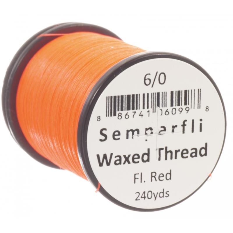 Semperfli Classic Waxed Thread Fluoro Red 6/0