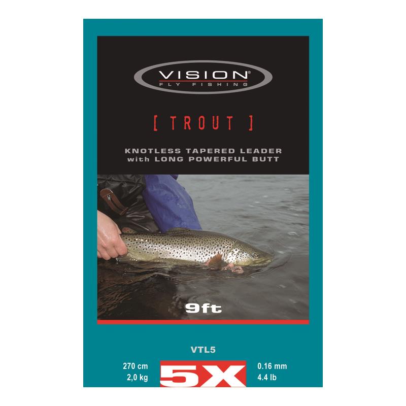 Vision Trout Leader 9' 6X Perfekt for store fluer