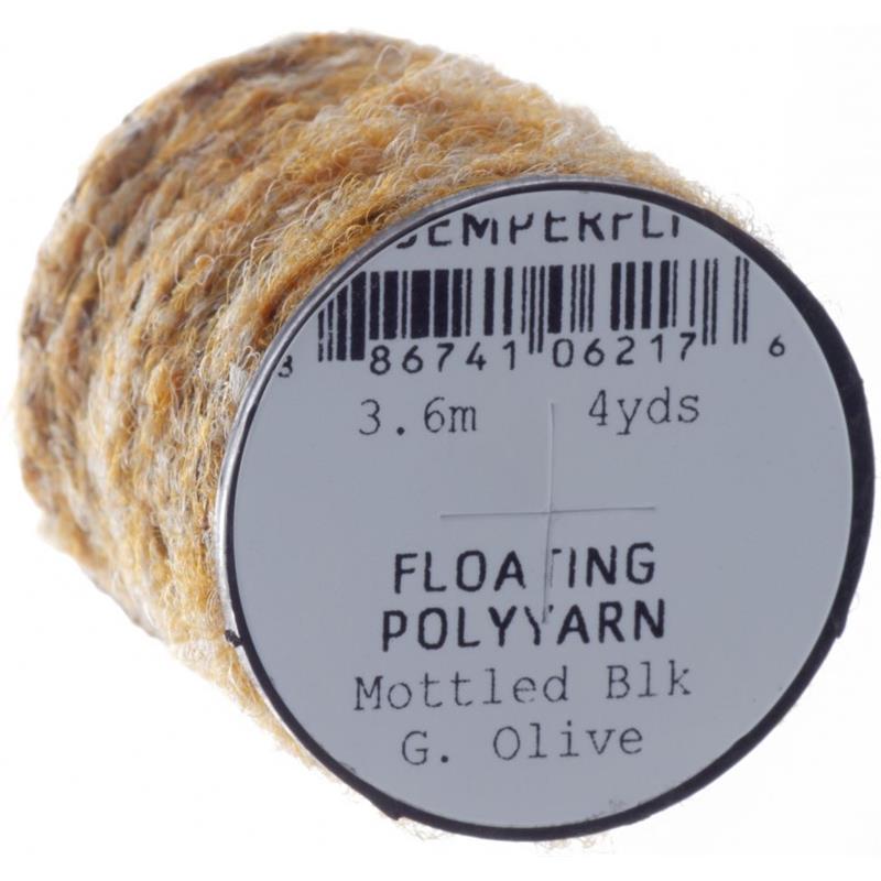 Semperfli Dry Fly Polyyarn Mottled Black & Golden Olive