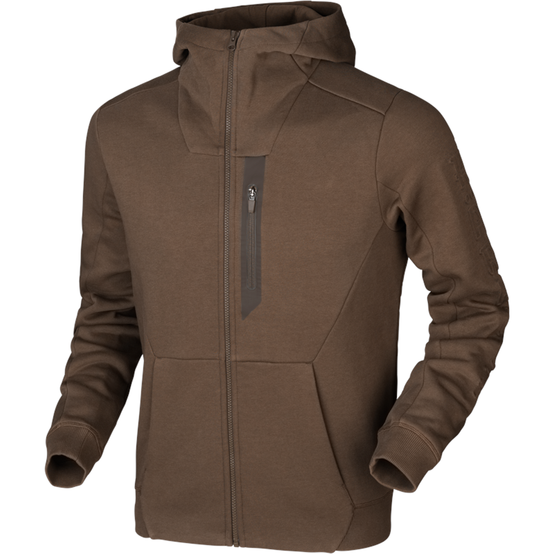 Härkila Hoodie XL Tykk og god med glidelås, Slate Brown