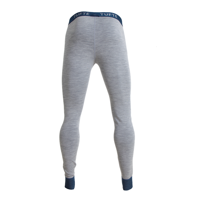 Tufte Bambull Long Johns Longs M Grey Melange/Gibraltar Sea - herre