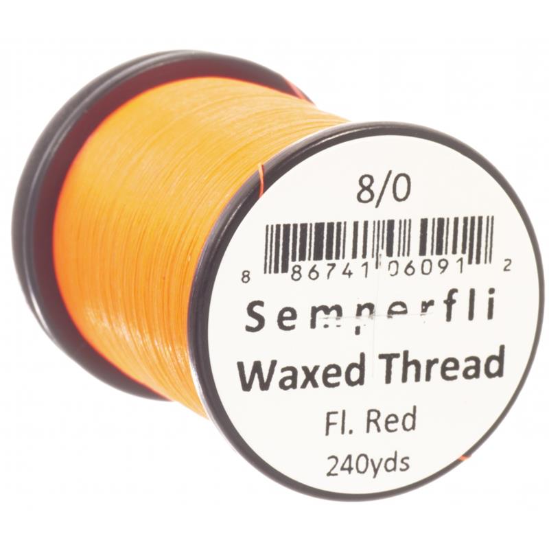 Semperfli Classic Waxed Thread Fluoro Red 8/0