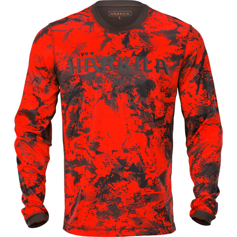 Härkila Wildboar Pro L/S t-shirt, L Orange Blaze/Shadow Brown