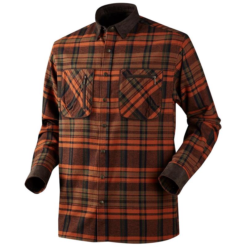 Härkila Pajala Skjorte 5XL Burnt Orange Rutete skjorte i 100% bomull
