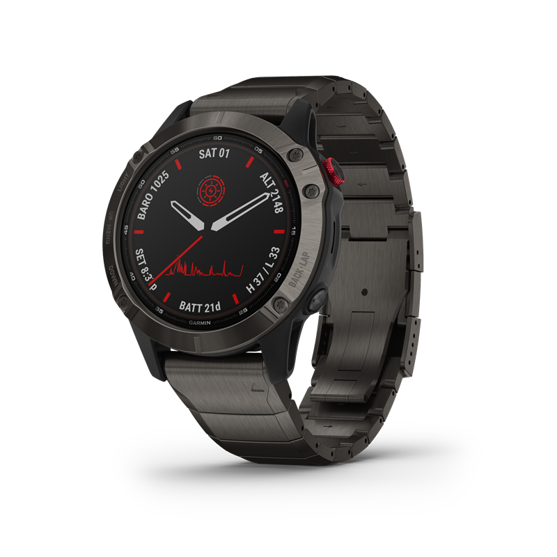 Garmin fenix® 6 Pro Solar Edition GPS-klokke, Skifergrå med svart rem
