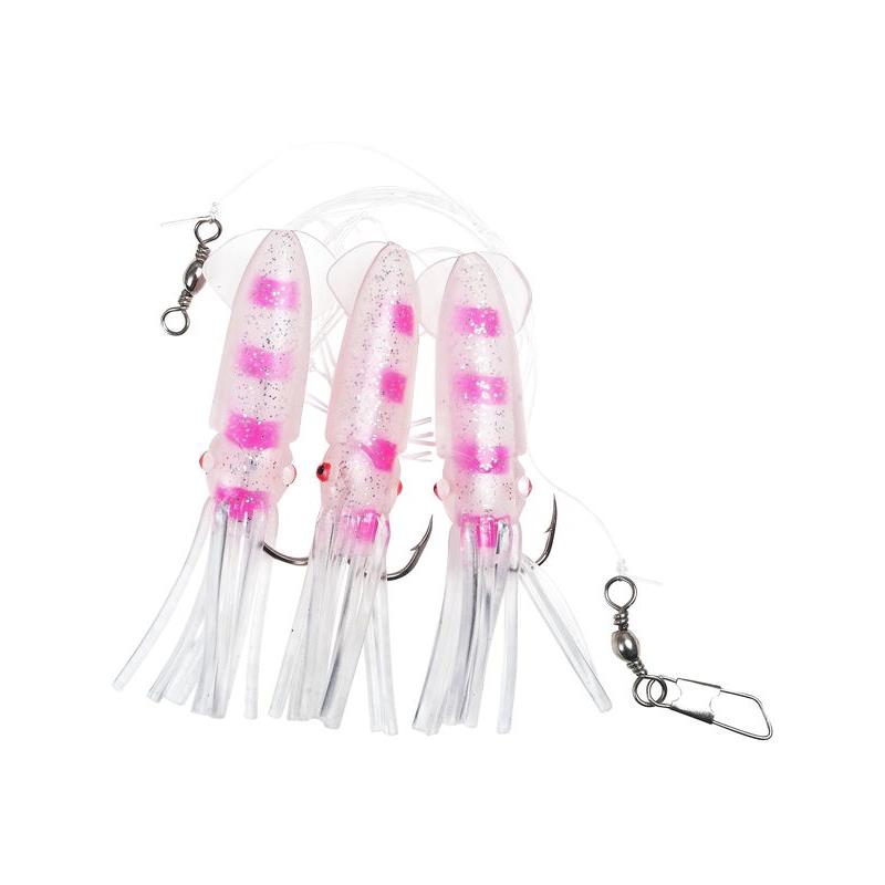 Fladen Winged Octopus Hvit/Rosa #8/0 3 kroker