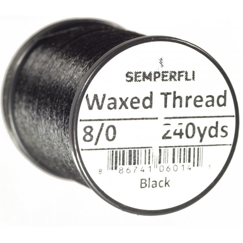 Semperfli Classic Waxed Thread Black 8/0