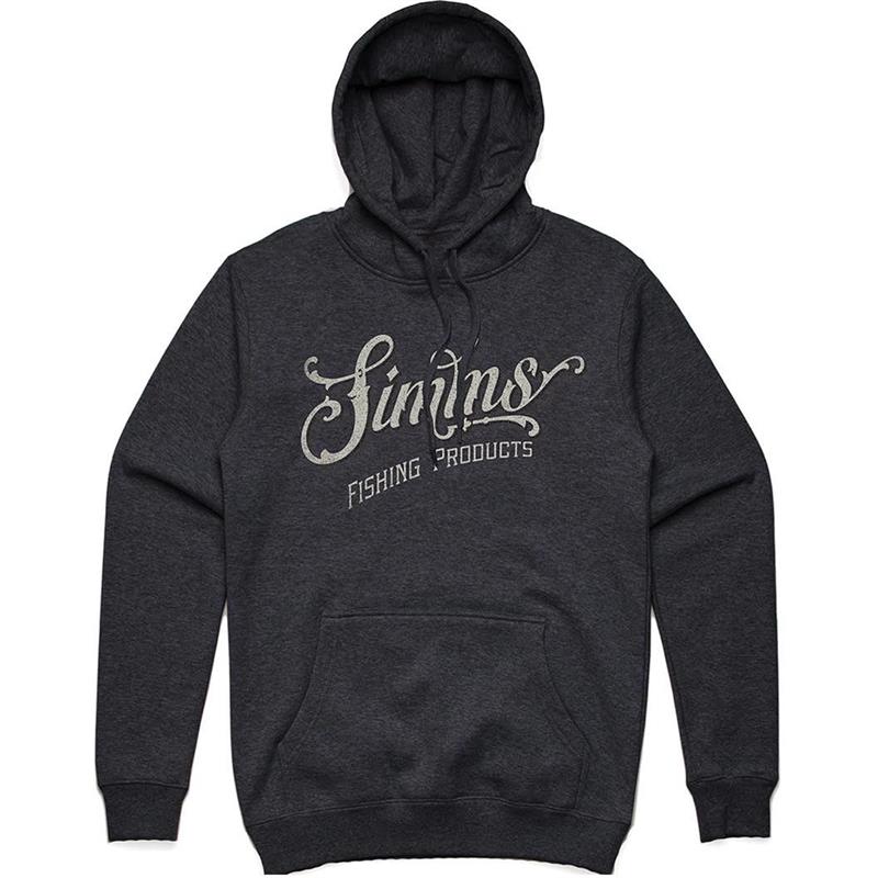 Simms Lager Script Hoody S Hettegenser, Charcoal Heather