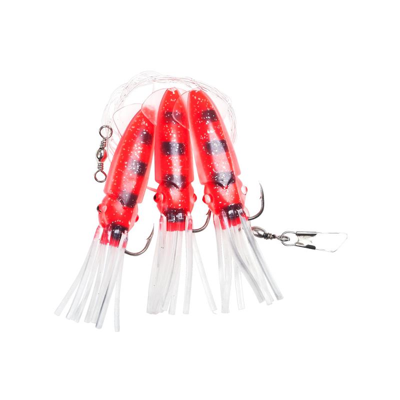 Fladen Winged Octopus Rød/Svart #8/0 3 kroker