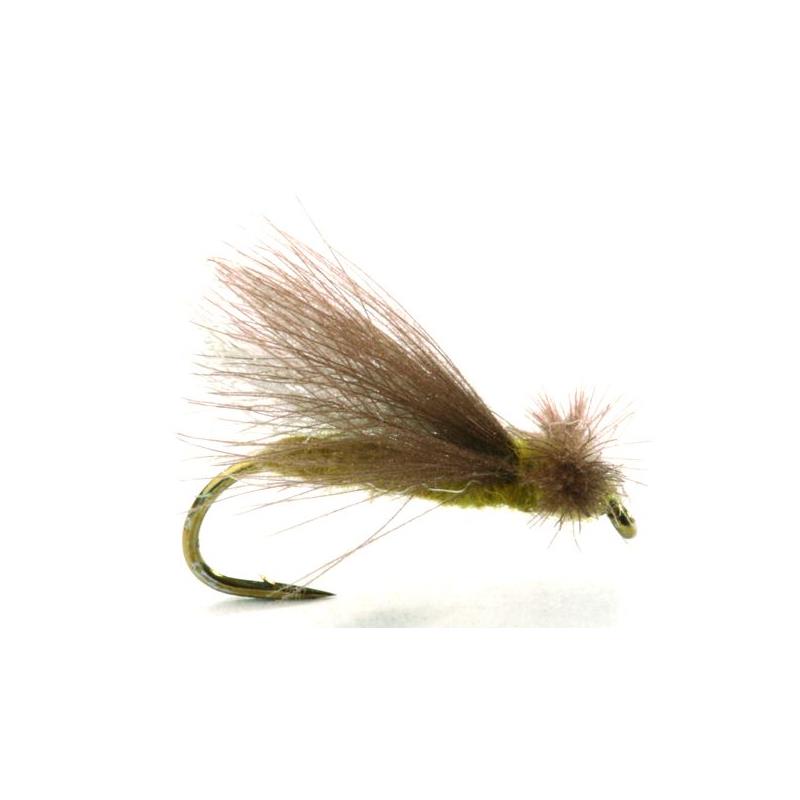 Cdc Caddis Adult Olive #12 Kjøp 12 fluer få gratis flueboks