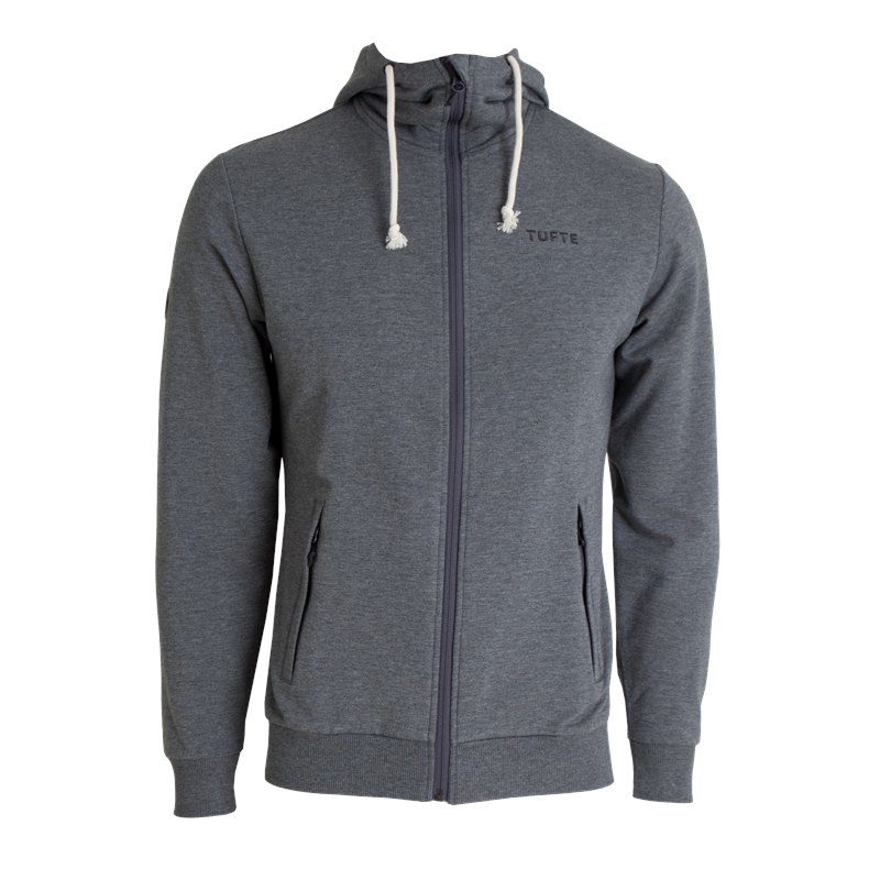 Tufte Hoodie Jacket XXL Hettejakke, Dark Grey Melange/Phantom