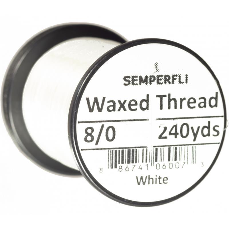 Semperfli Classic Waxed Thread White 8/0