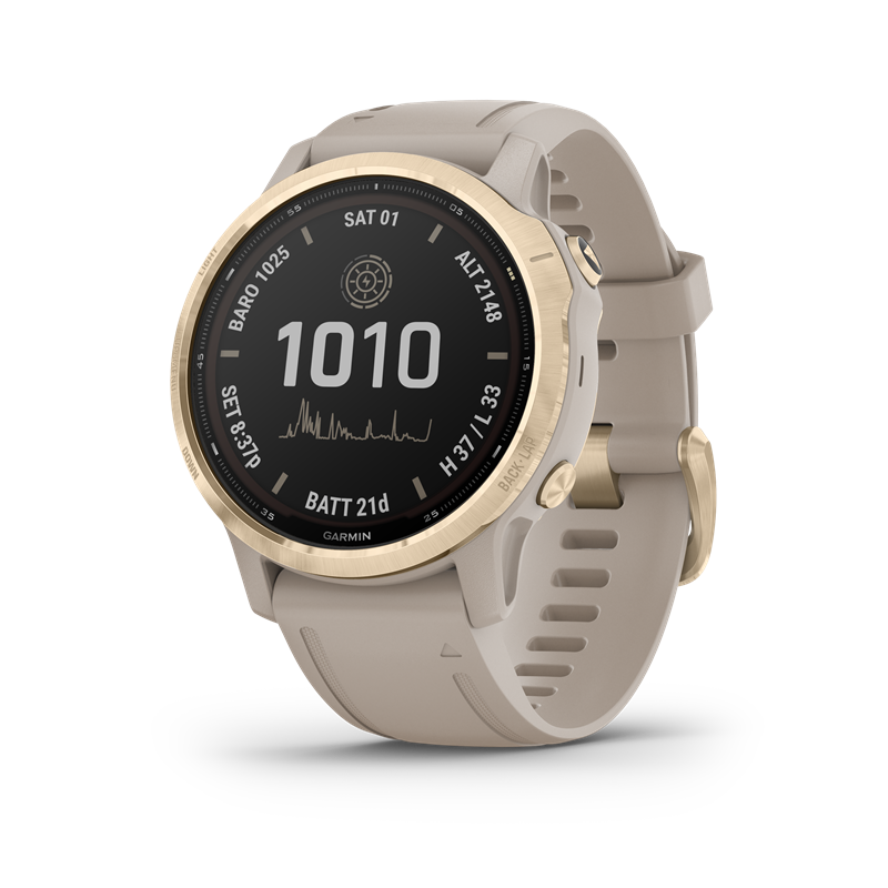 Garmin fenix® 6S Pro Solar Edition GPS-klokke, Lys Gullfarget