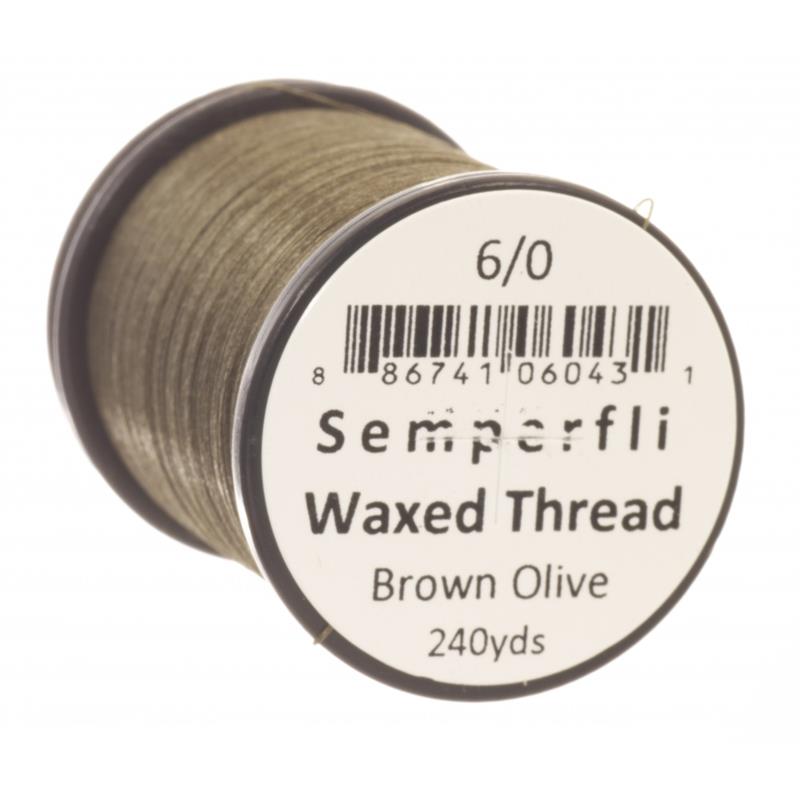 Semperfli Classic Waxed Thread Brown Olive 6/0