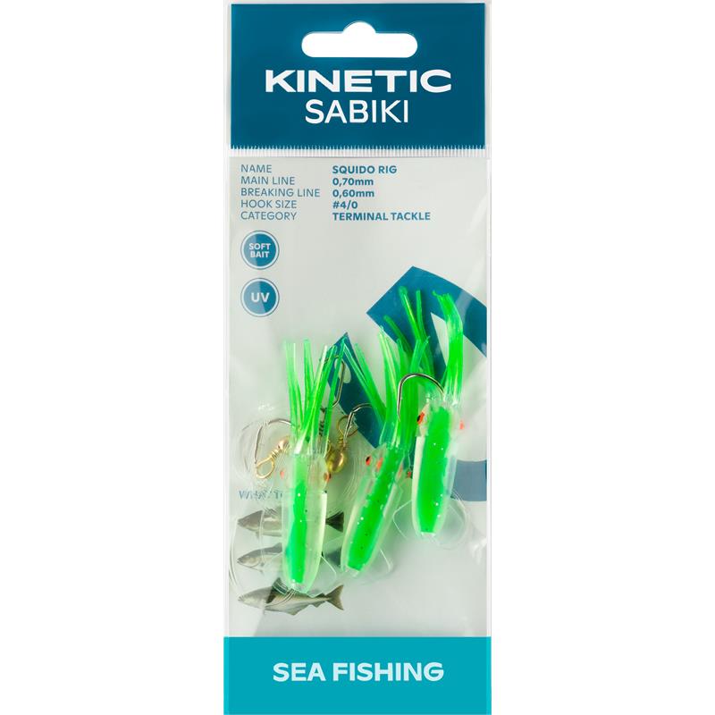 Kinetic Sabiki Squido #4/0 Hot Green