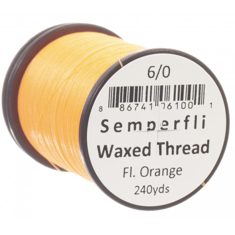 Semperfli Classic Waxed Thread Fluoro Orange 6/0